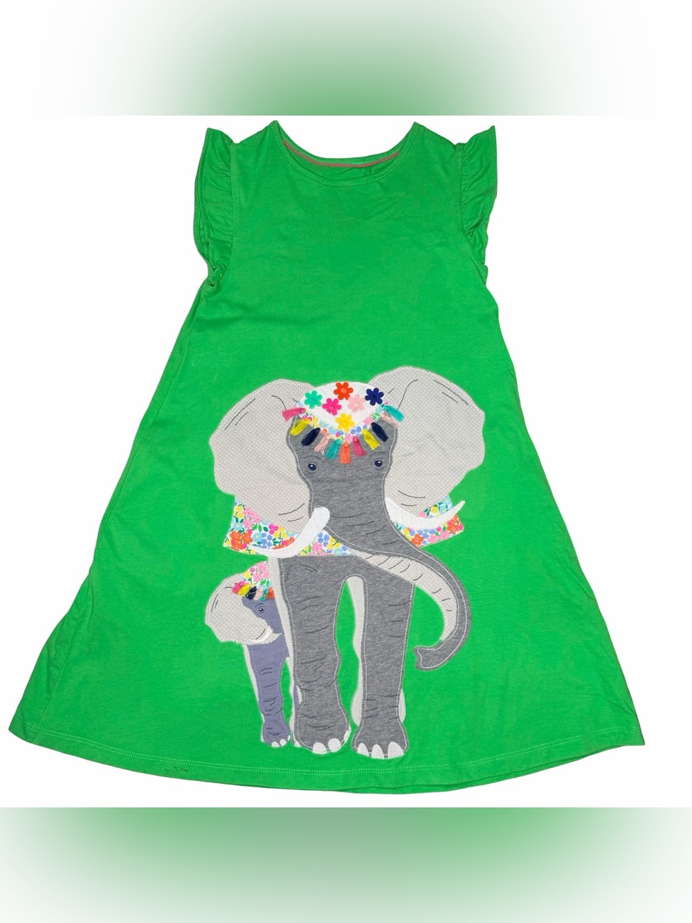 Mini Boden Elephant Appliqué Dress